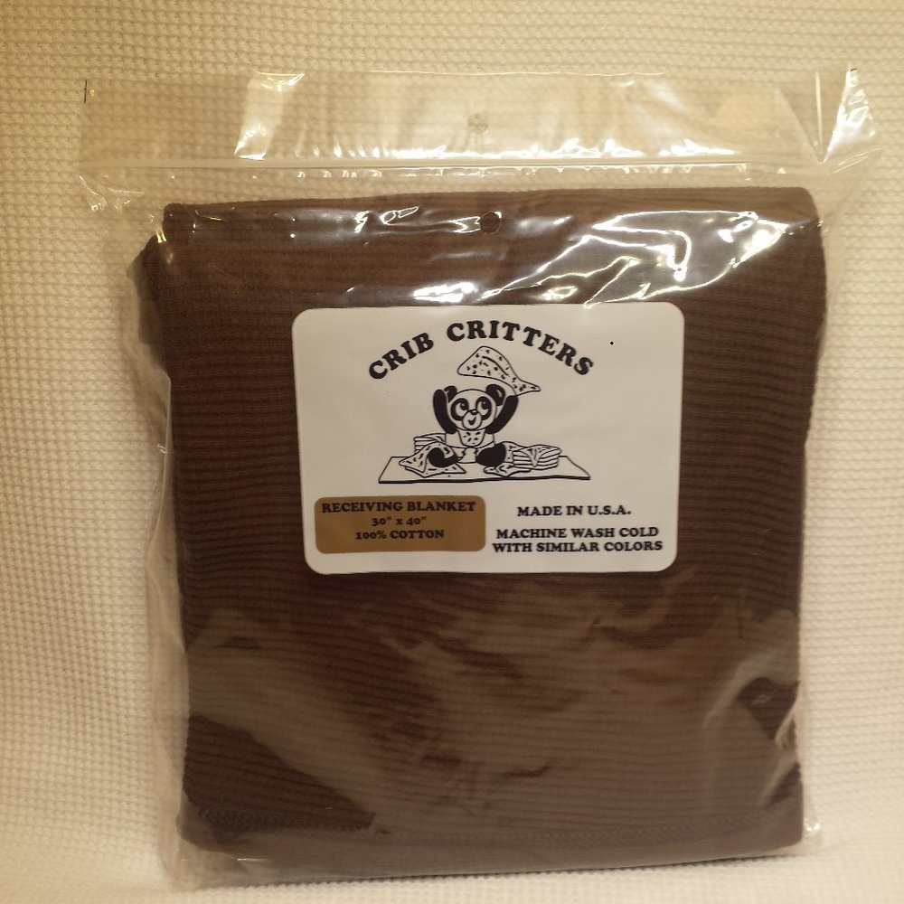 Brown 30" x 40" Receiving Blanket 100% Cotton NEW